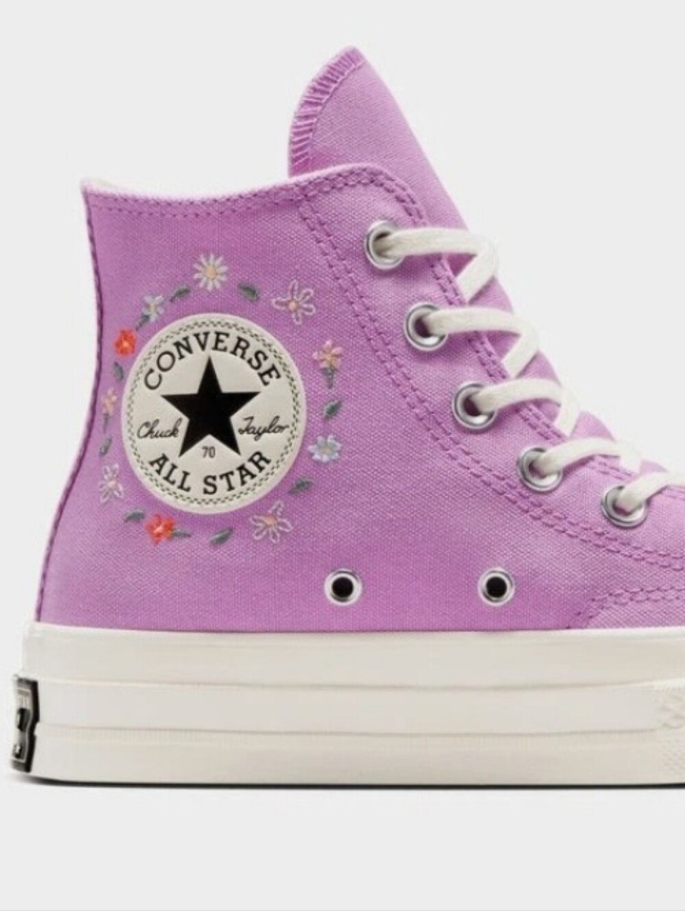 Converse Allstar Chuck Taylor 70 Hi Top Sneakers Grape Fizz Little Flowers NWT - Picture 2 of 16